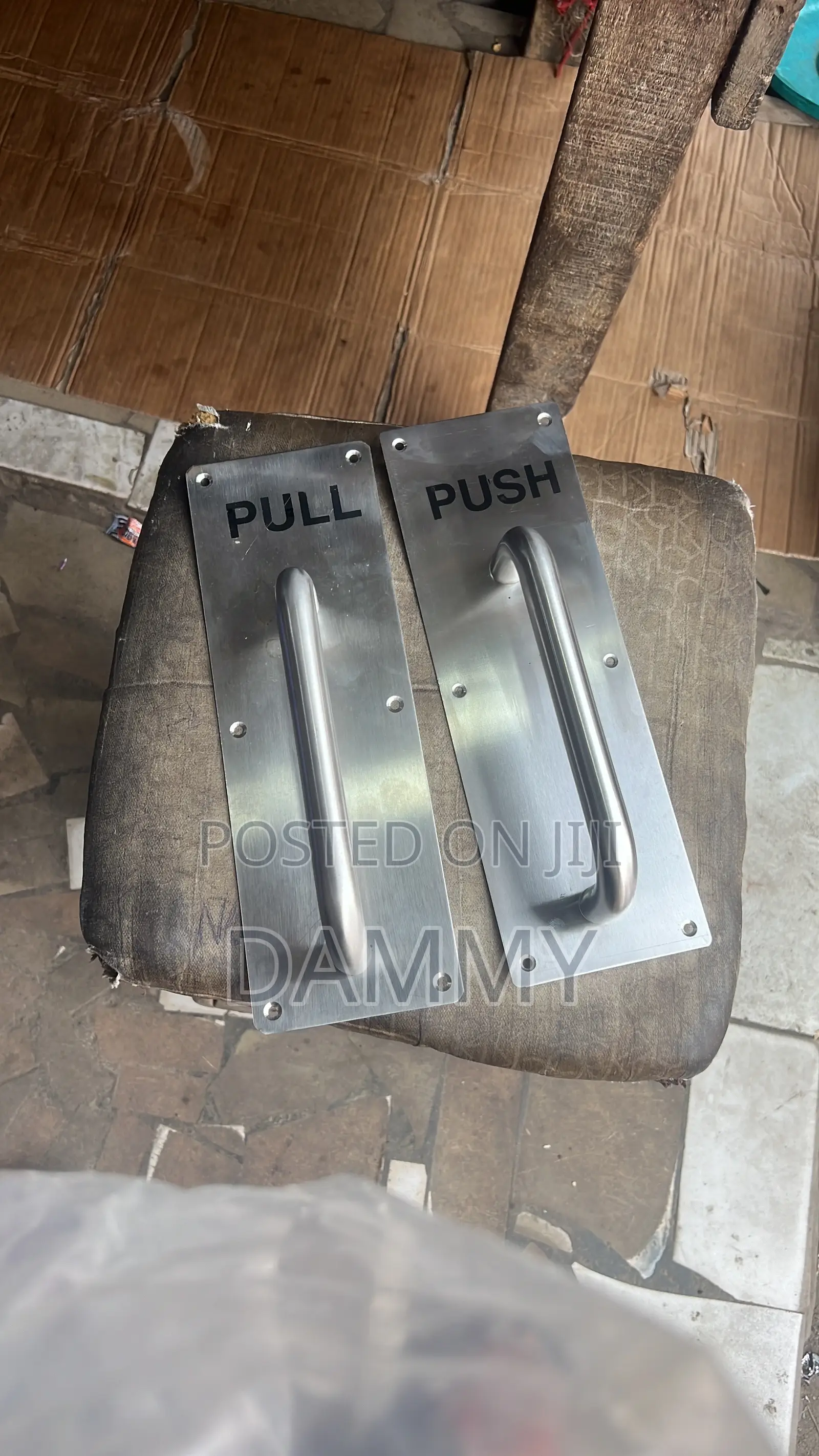 Set of Commercial-Grade Stainless Steel Push and Pull