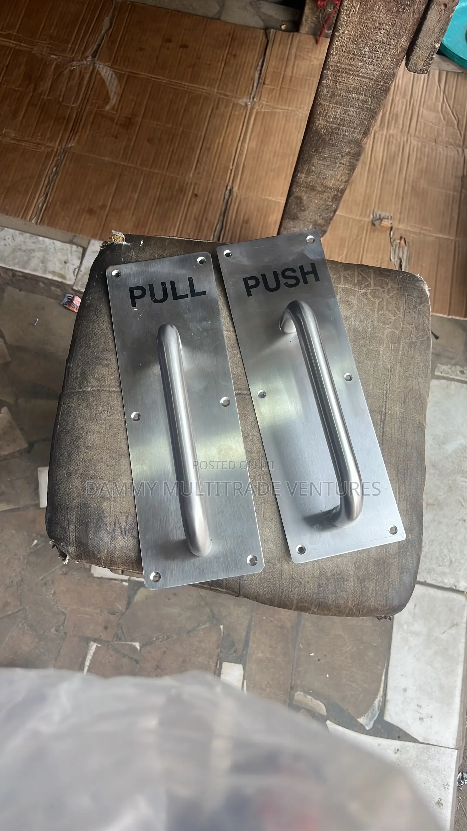 Set of Commercial-Grade Stainless Steel Push and Pull