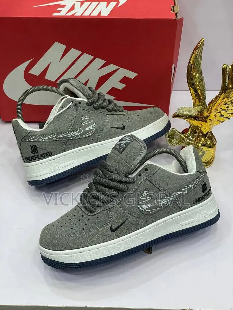 Nike Air Force 1 X Undefeated Grey Suede Sneakers
