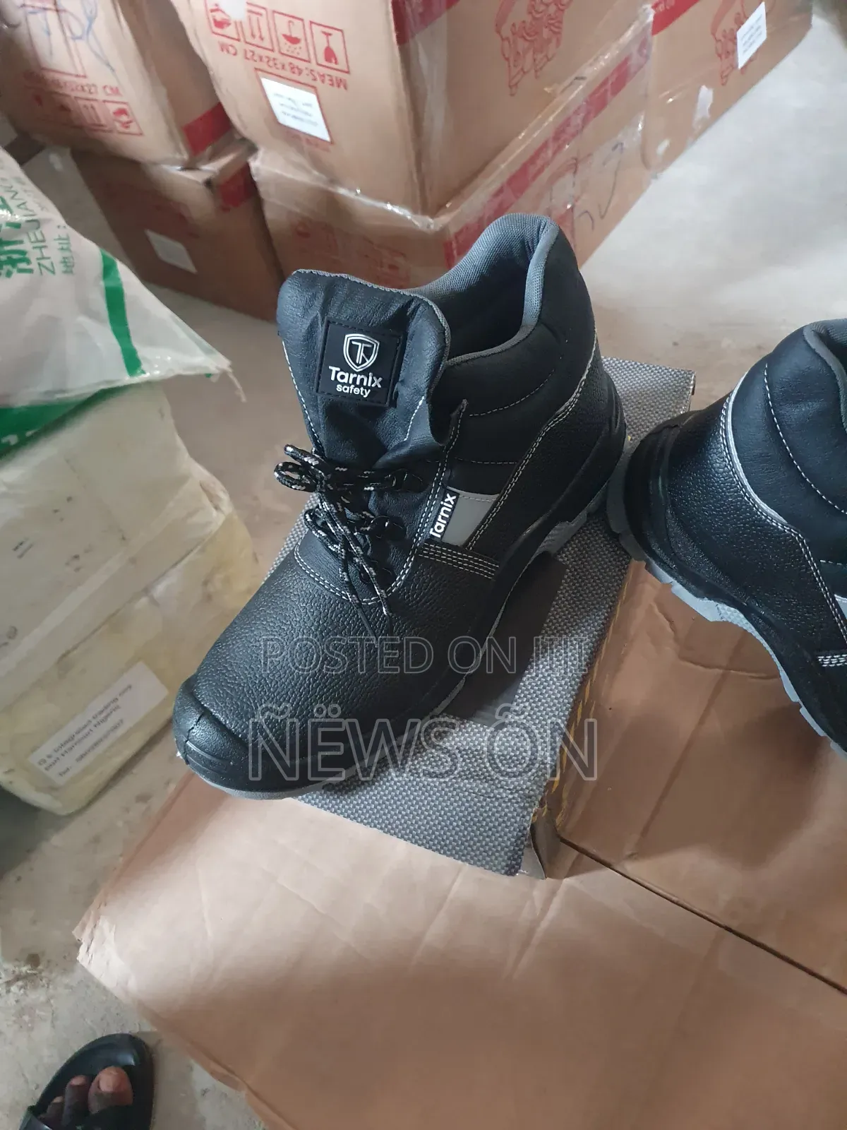 Tarnix Safety Boots Feature A Black Leather Upper And A High-top