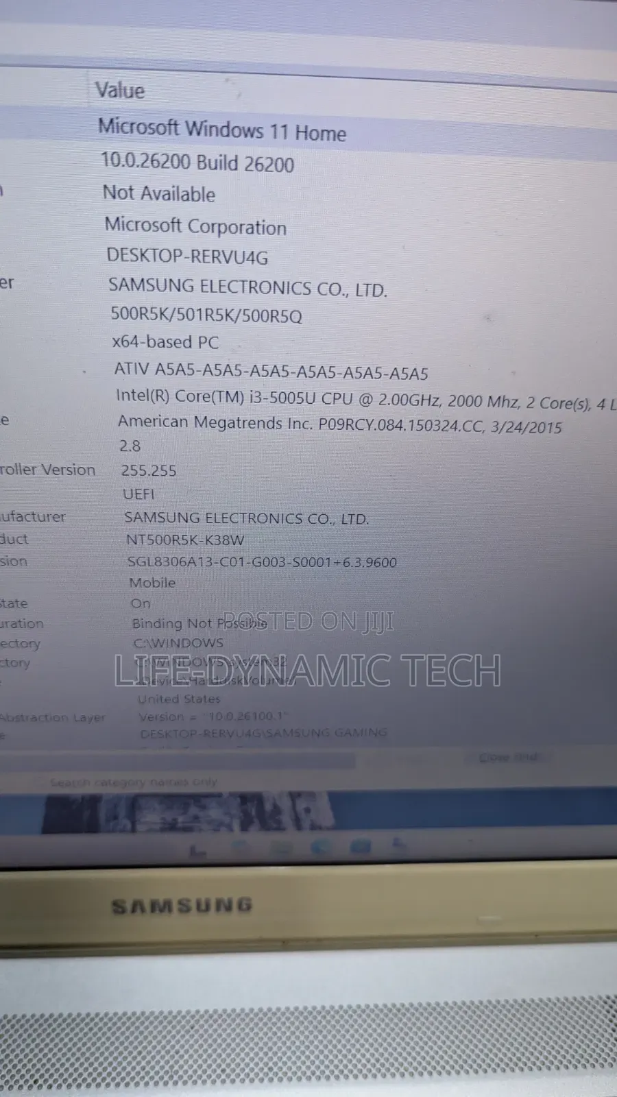 Laptop Samsung 8GB Intel Core i3 SSD 128GB