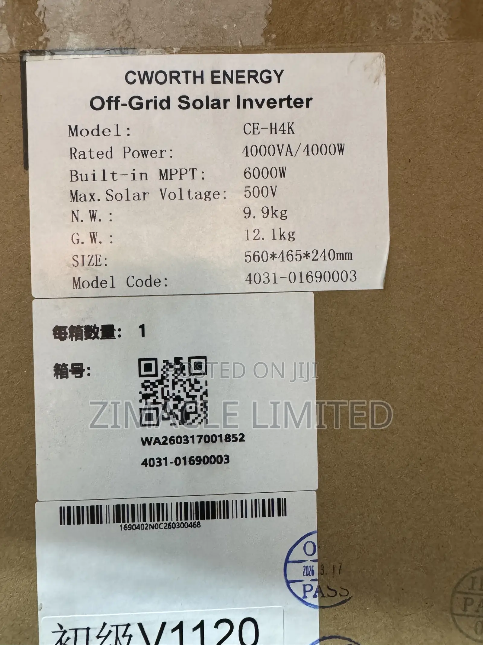 Cworth Ce-H4k Hybrid Inverter (4kva / 4kw)