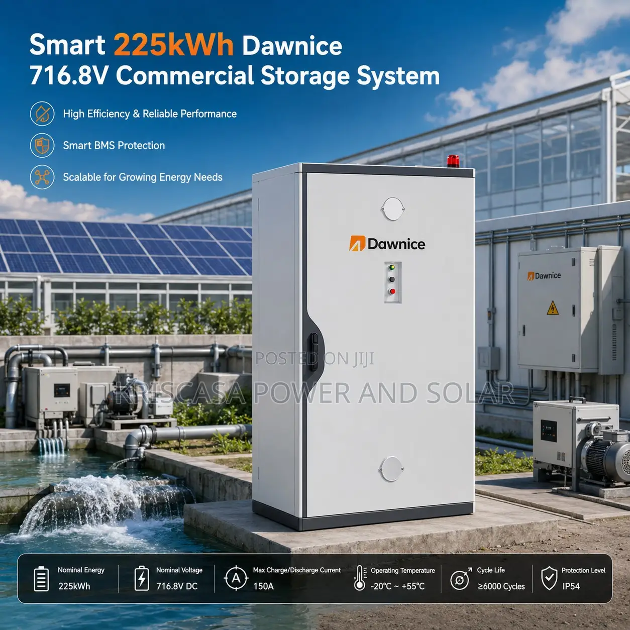 Smart 225kwh Dawnice 716.8v Commercial Storage System