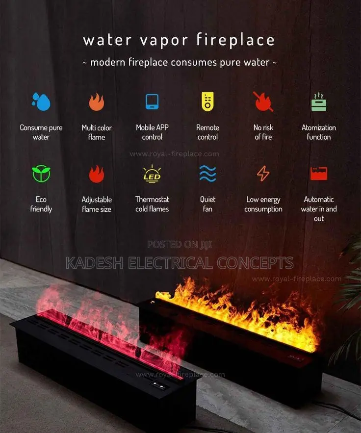 3d Atomizing Fireplace for Living Room Multi-Color Fake Flame