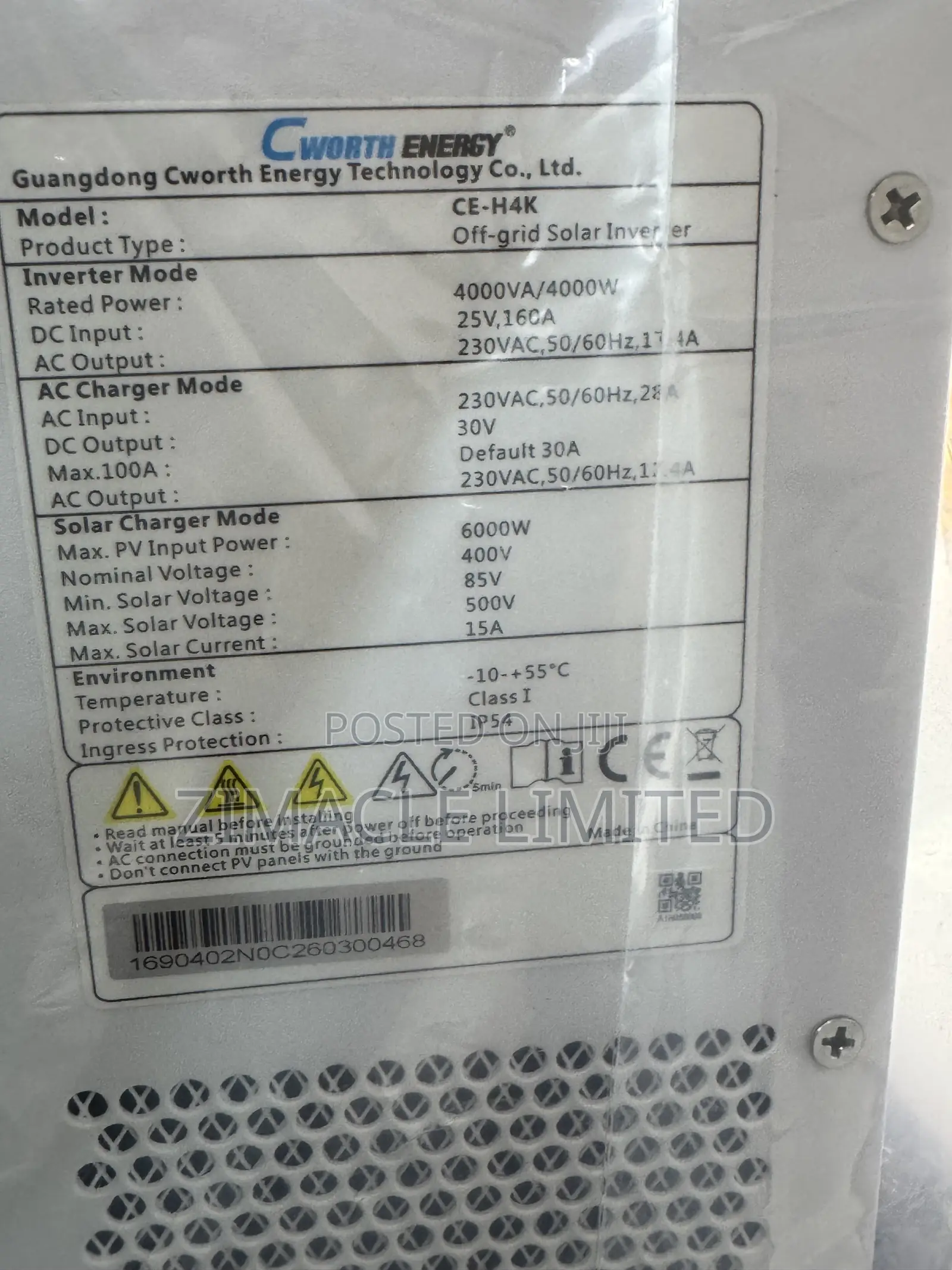 Cworth Ce-H4k Hybrid Inverter (4kva / 4kw)