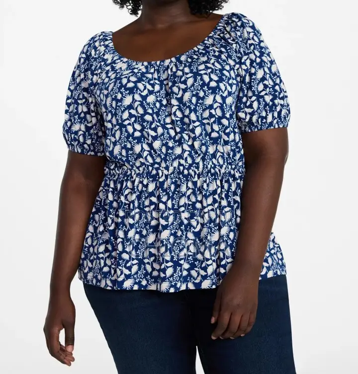 Terra Sky Women's Plus( Extra Size ) Peplum Top With (Cool on Skin )