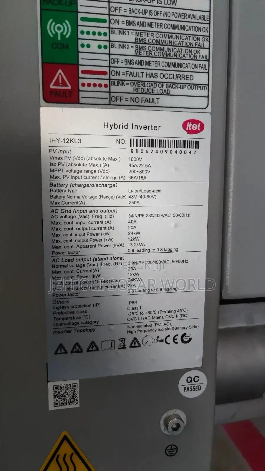 Itel 3phase Hybrid 12kva