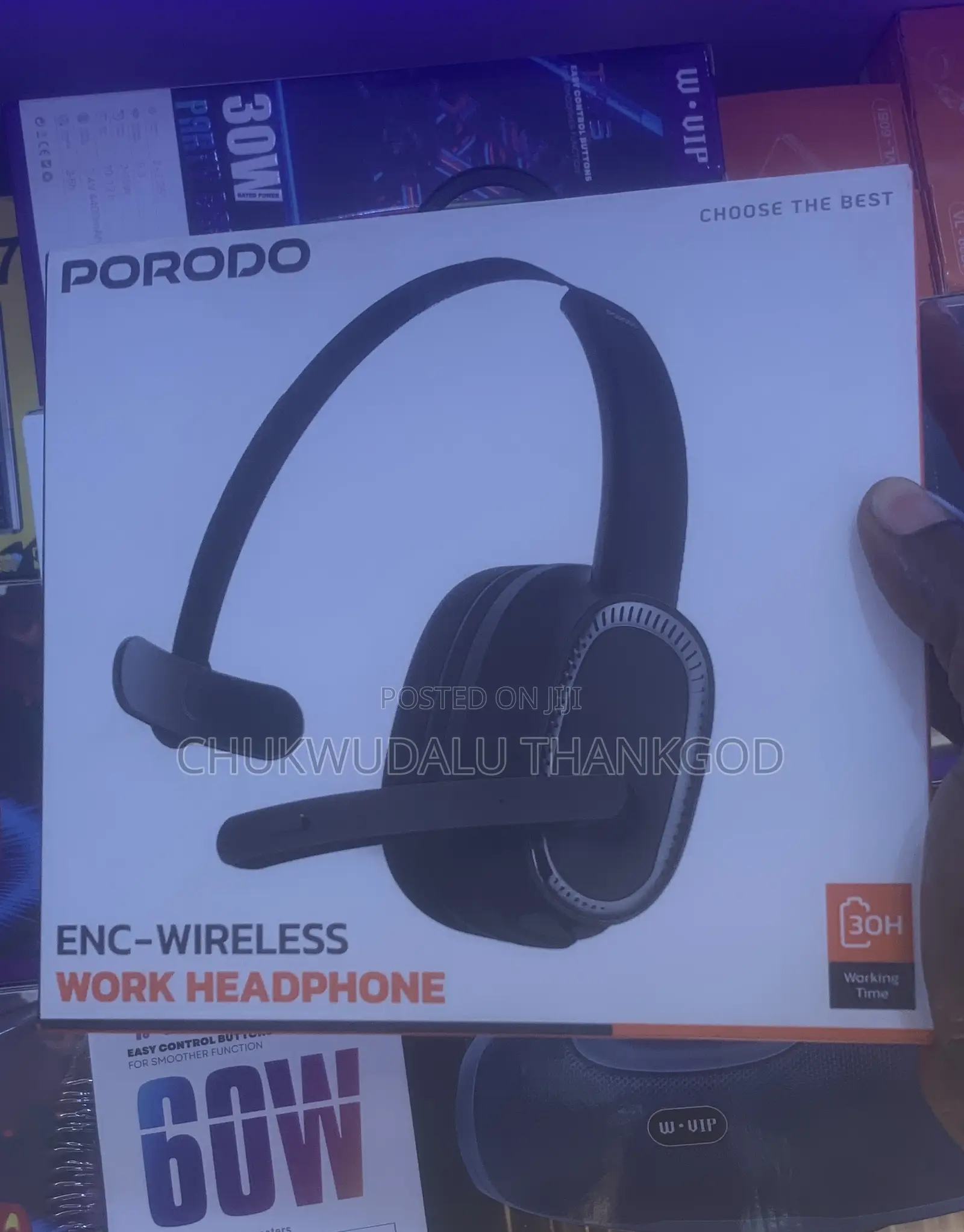 Porodo Enc Wireless Work Headphone - Black