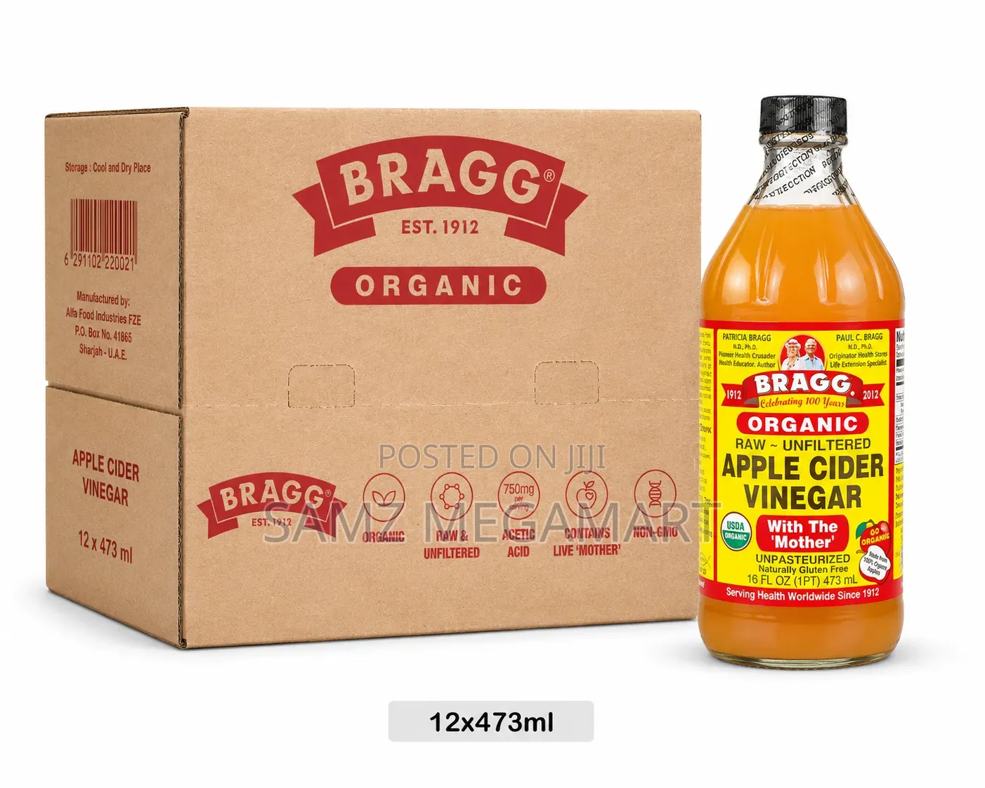 Bragg Organic Apple Cider Vinegar 12x473ml