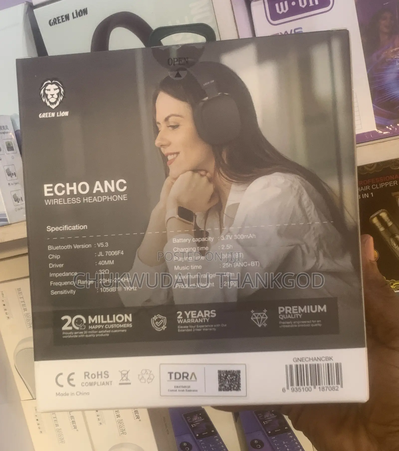 Green Lion Echo Anc Wireless Headphone With Active Noise Cancellation