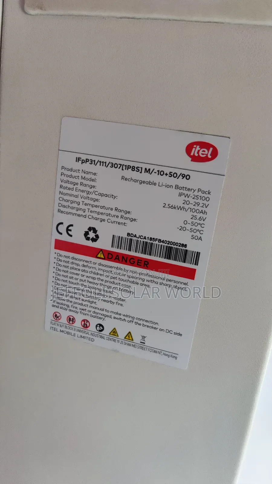 Itel 2.56kwh 25.6v