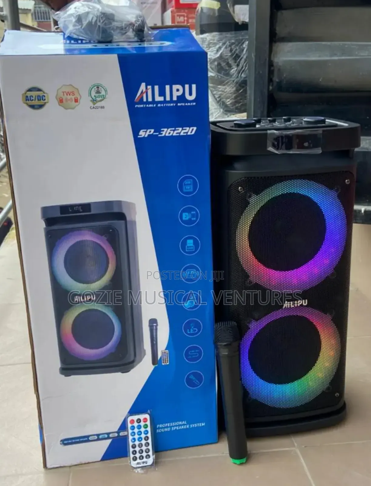 Complete 40000 Watts Alilpu Speaker Sp-3622d With One Wireless Mic
