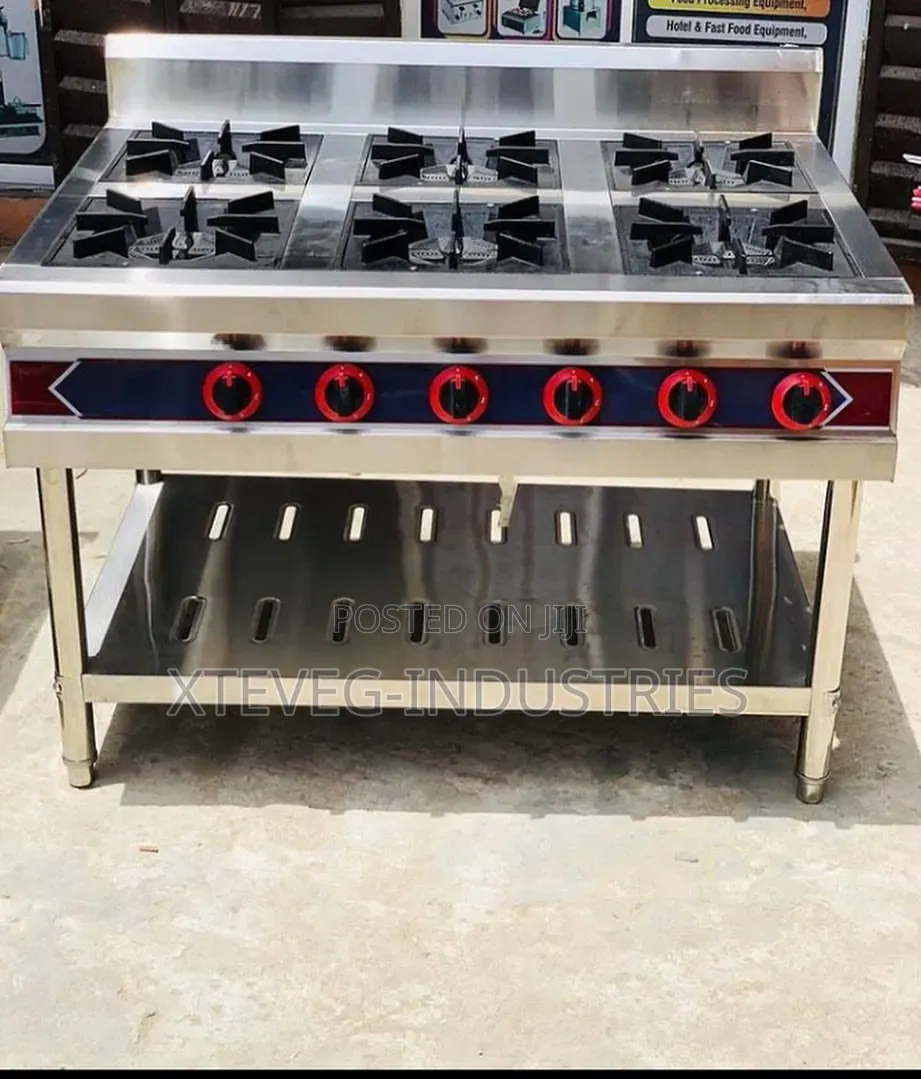 Commercial 6-Burner Gas Cooker With Open Stand