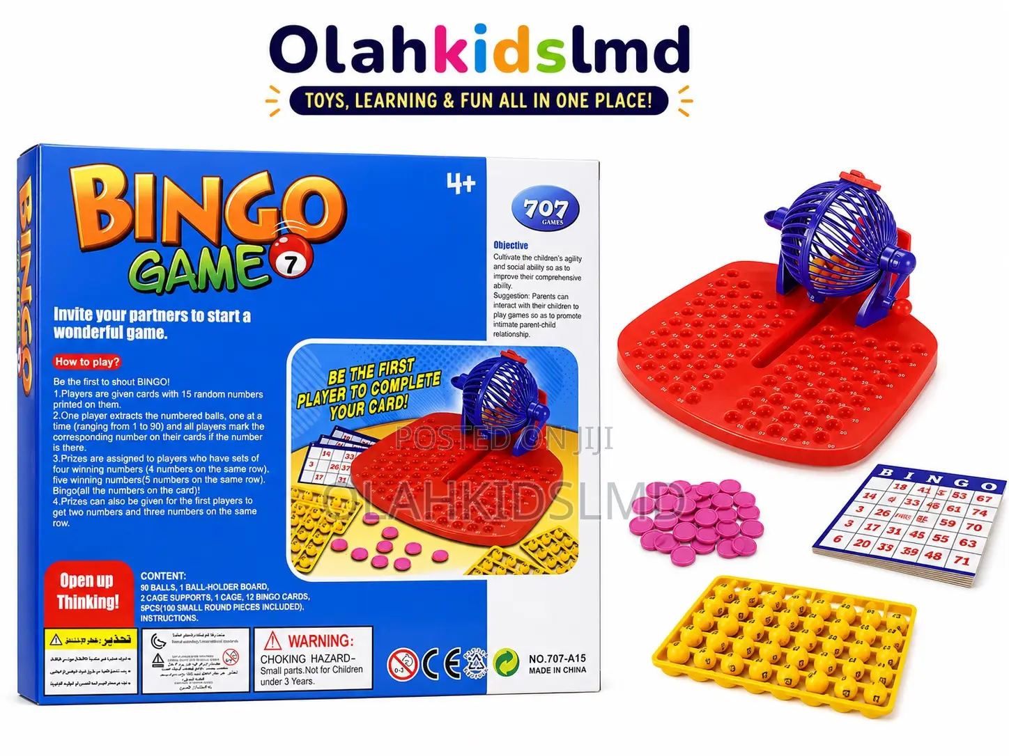 Bingo Game Set With Ball Cage – Complete Family Party Board Game