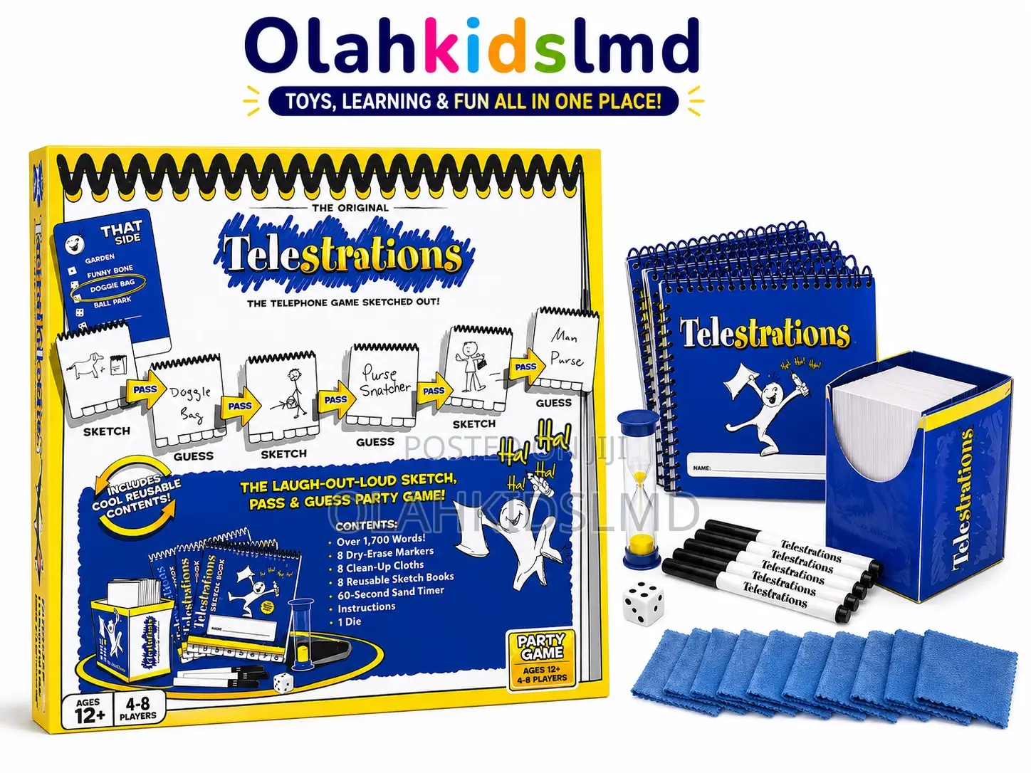 Telestrations Family Drawing Guessing Party Board Game (4–8 Players