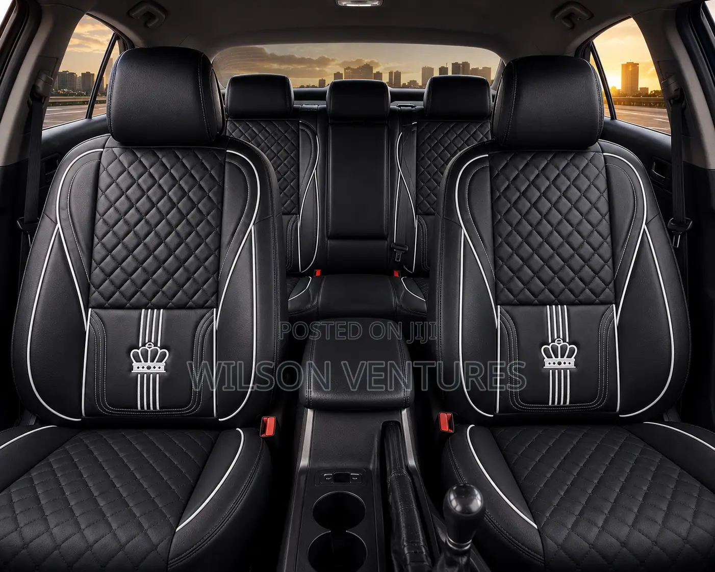 High Quality Black and White Leather Car Seat Cover