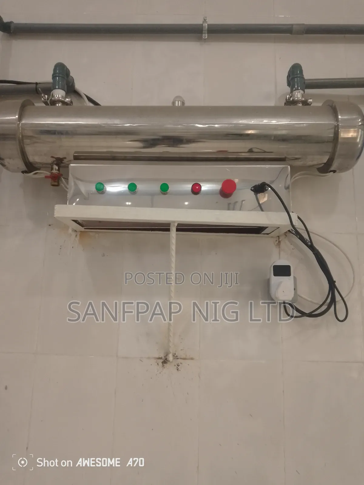 Industrial Ultraviolet Water Sterilizer 3,000 Litr Per Hr