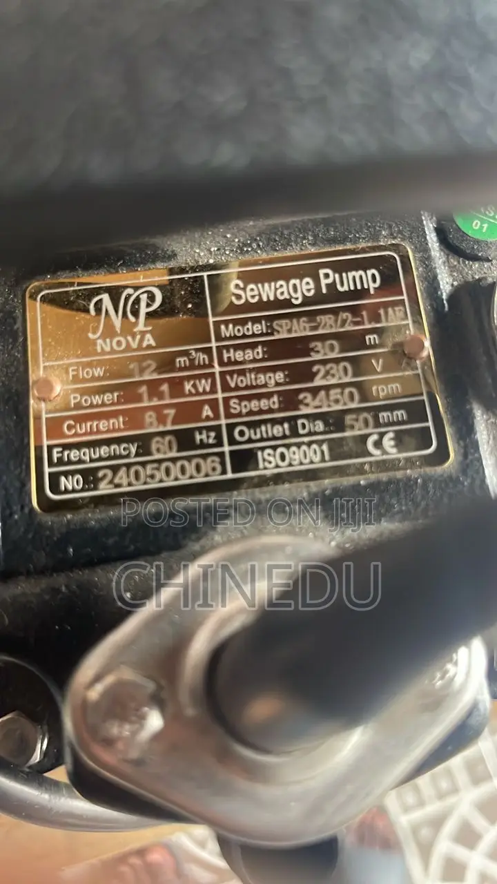 Submersible Sewage / Dirty Water Pump 1hp