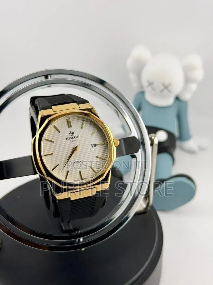 Hislon 1928 Sapphire Glass Rubber Strap Watch for-Unisex 