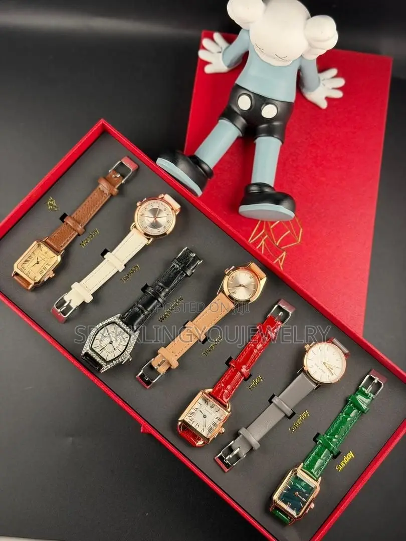 7 in 1 Leather Watch for Ladies, Fox Watch, Gift Box