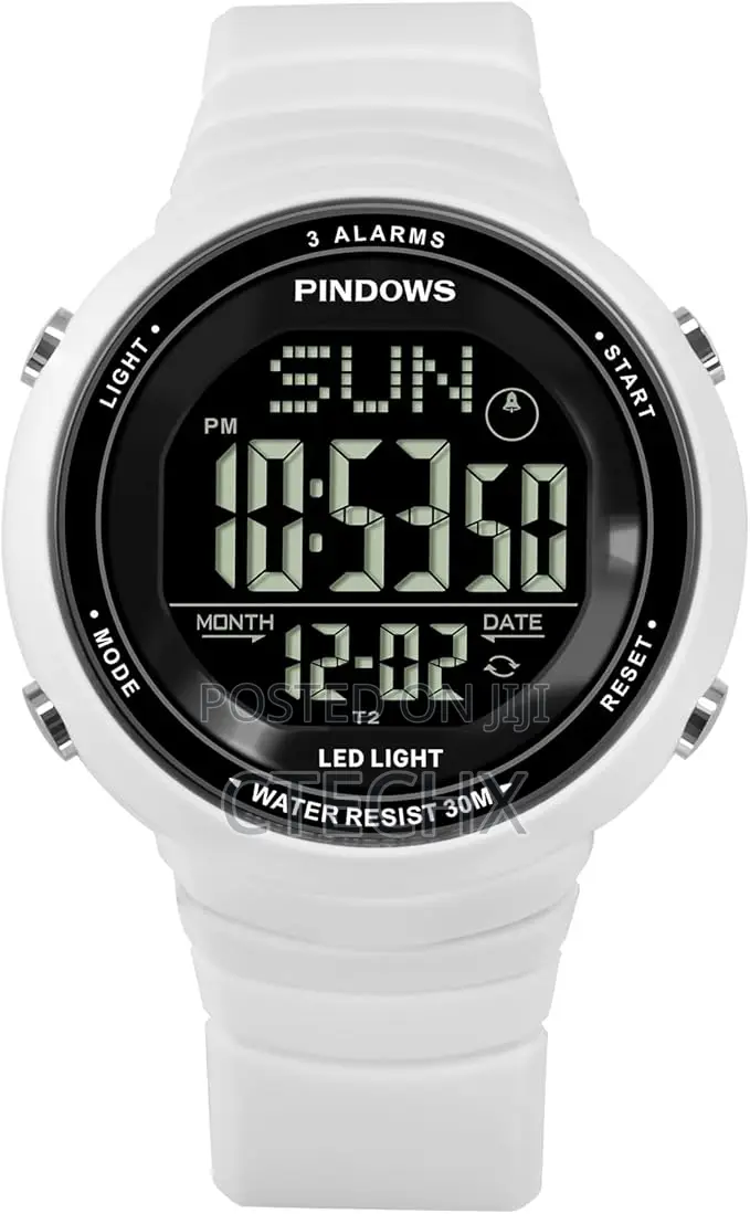 Pindows Digital Sports Watch, 30m Waterproof Led Backlight Wristwatch