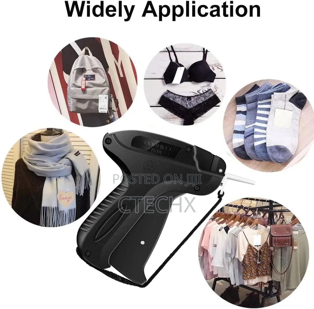 Clothes Label Tagging Gun +6 Replacement Needle +1500 Tags Barbs 50mm