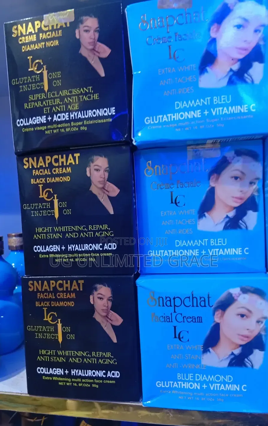 Snapchat Face Cream Blue and Black Each
