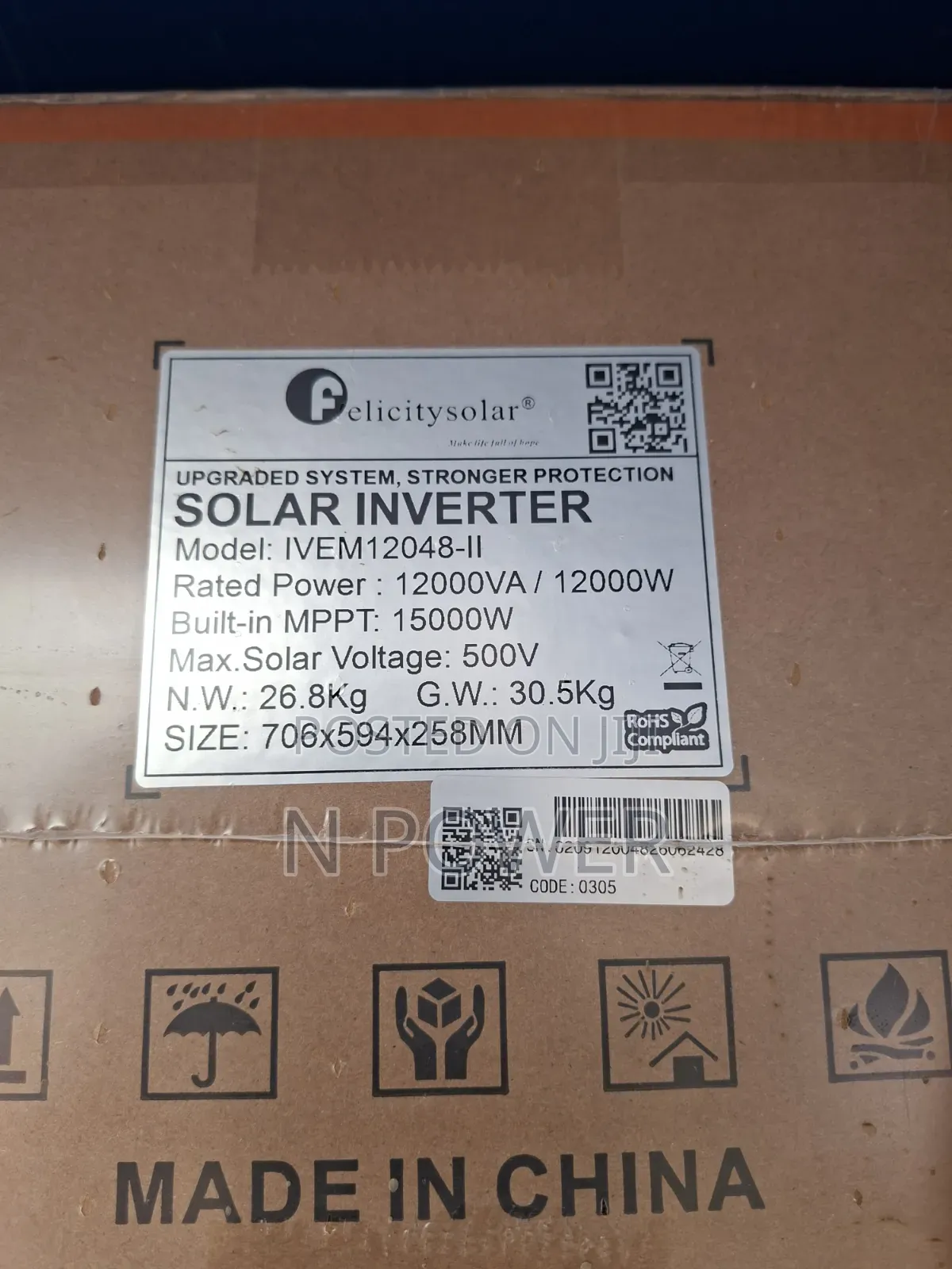 Felicity Solar 12kva Ivem Hybrid Inverter 48v