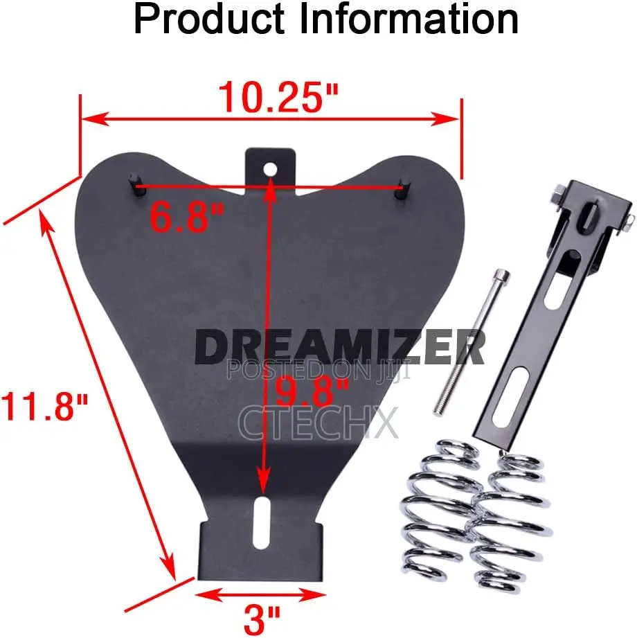 Motorcycle Solo Bobber Seat Wit Spring Bracket Base Plate Replacement