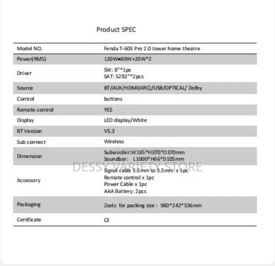 F&D T-60x Pro Tower Bluetooth Speaker
