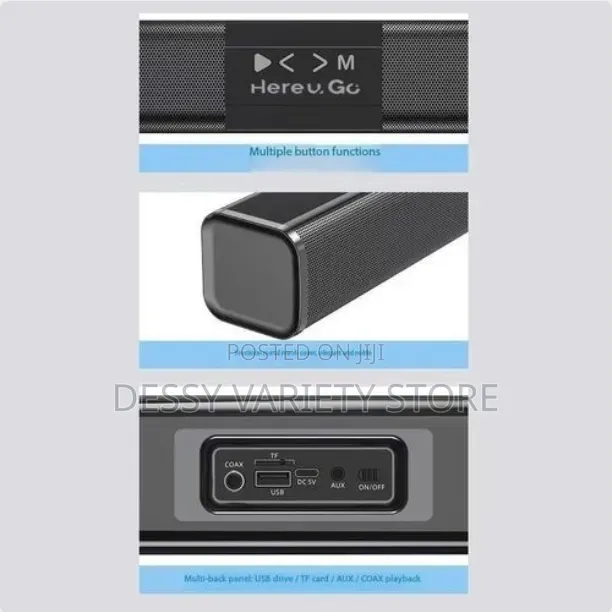 Here U Go Long 81cm TV Soundbar Bluetooth Rechargeable