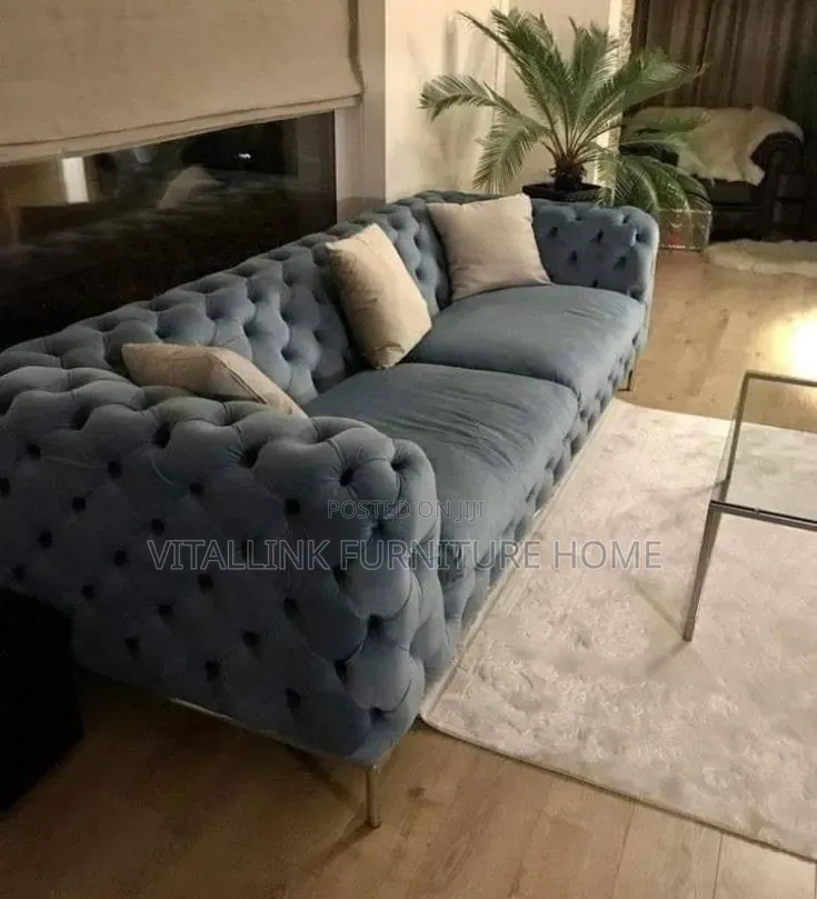 4-Piece Luxury Tufted Sofa Set – Cream Velvet With Gold Metal Legs