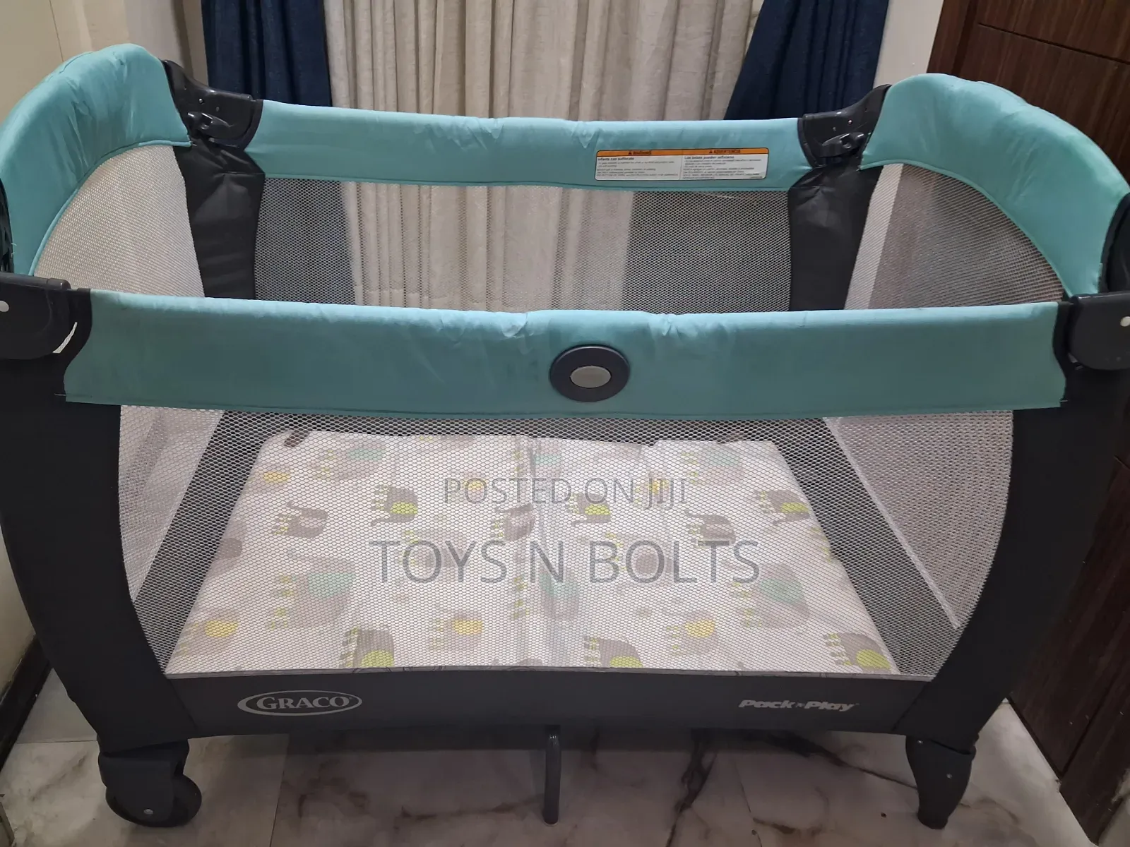 Graco Turquoise Baby Cot Play Pen