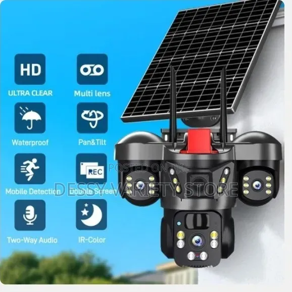 3 Lens 4g Solar CCTV Camera – Wireless Outdoor PTZ Security Camera