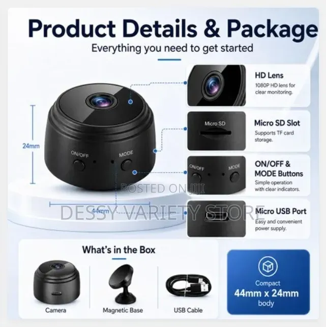 Mini Hd Wireless Camera, Night Vision Security Cam