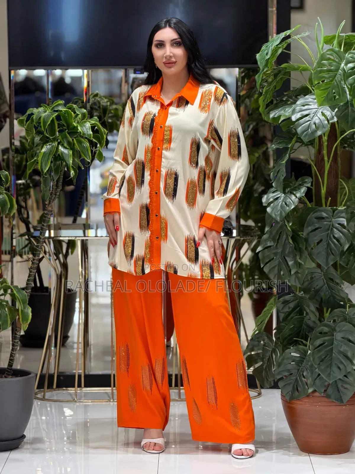 Women Turkey Luxury 2 Pieces Shirt and Trouzer Wear