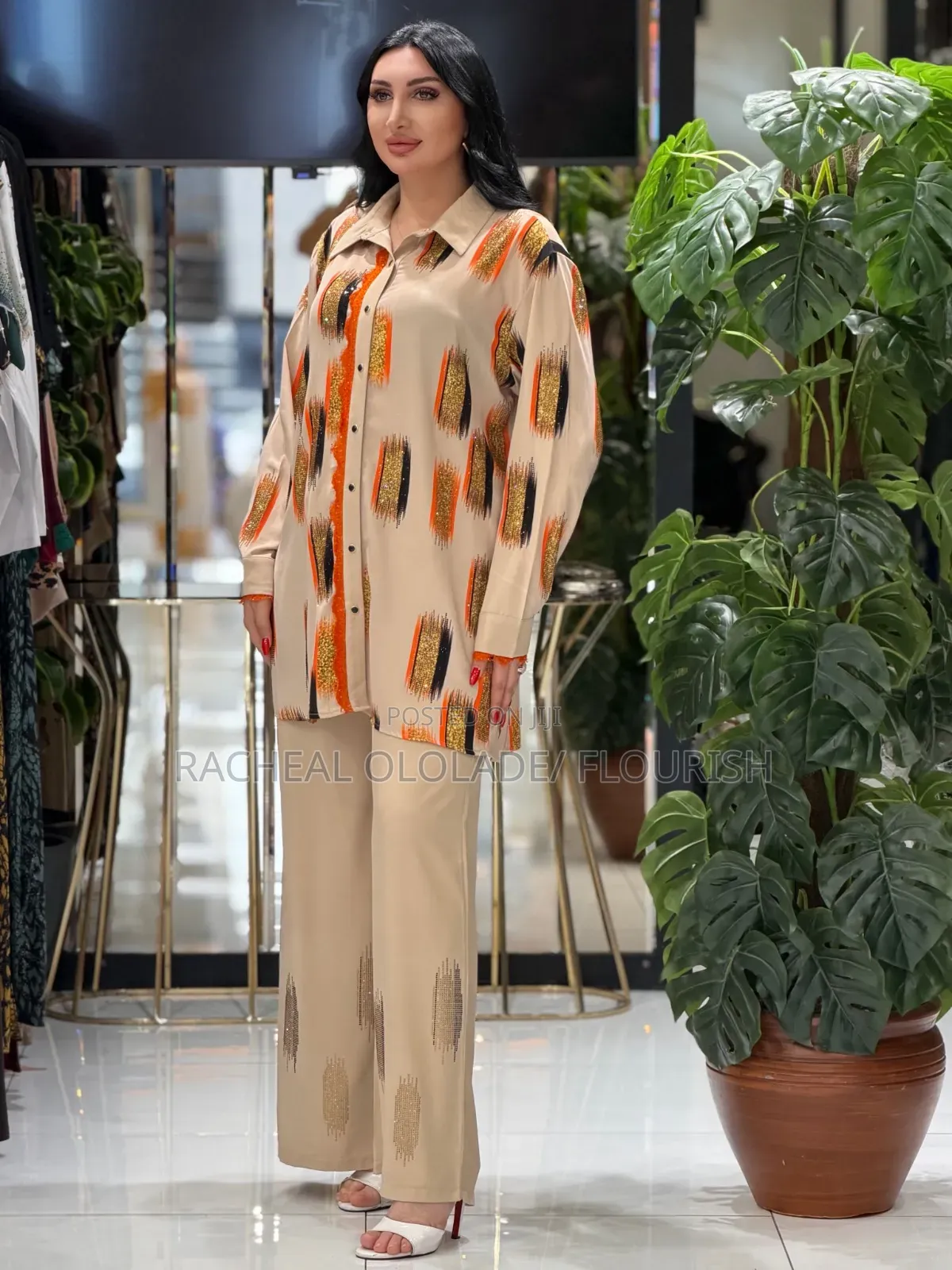 Women Turkey Luxury 2 Pieces Shirt and Trouzer Wear