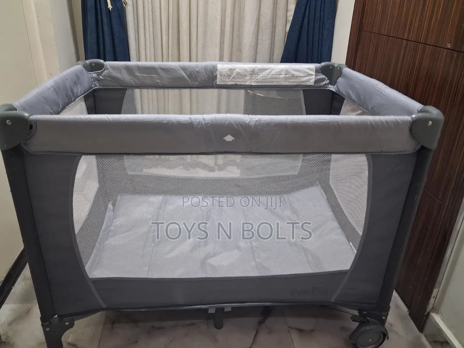 Baby. Cot Play Pen Grey With Grey Base 0 to 36months