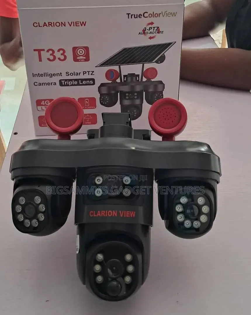 T33 Ai Triple Lens 3ptz Solar 12mp Camera