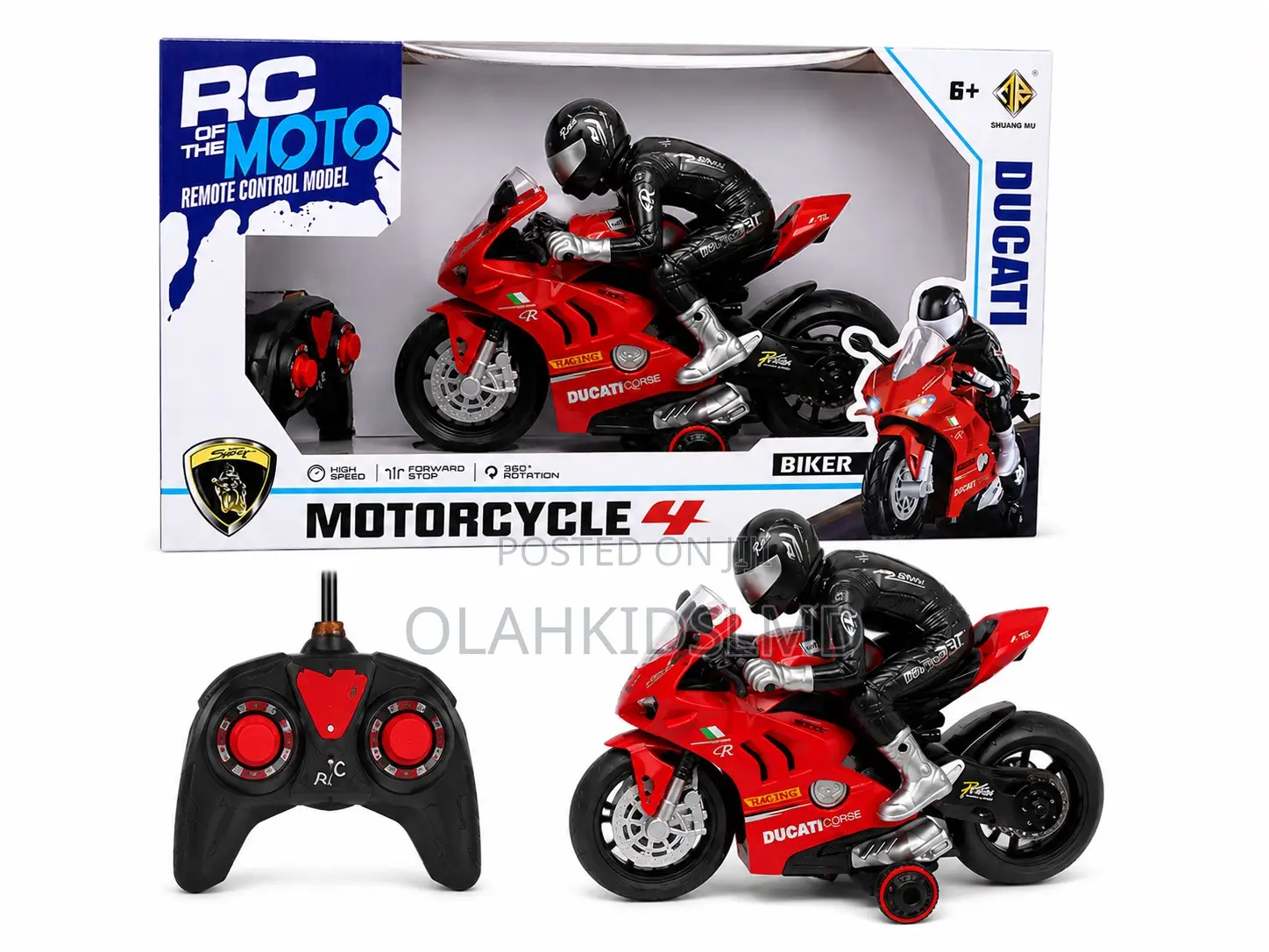 Rc Ducati Motorcycle With Biker Figure – Remote Control Toy