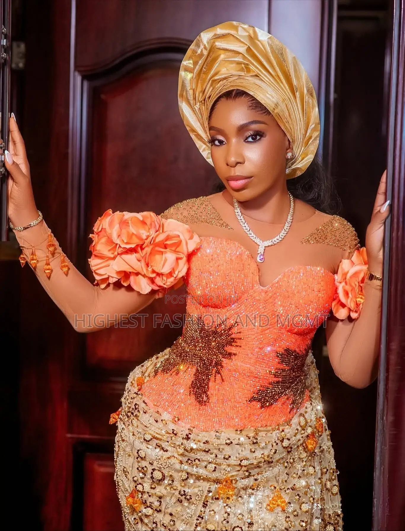 Premium Champagne Gold Peach Sweetheart Traditional Bridal Set