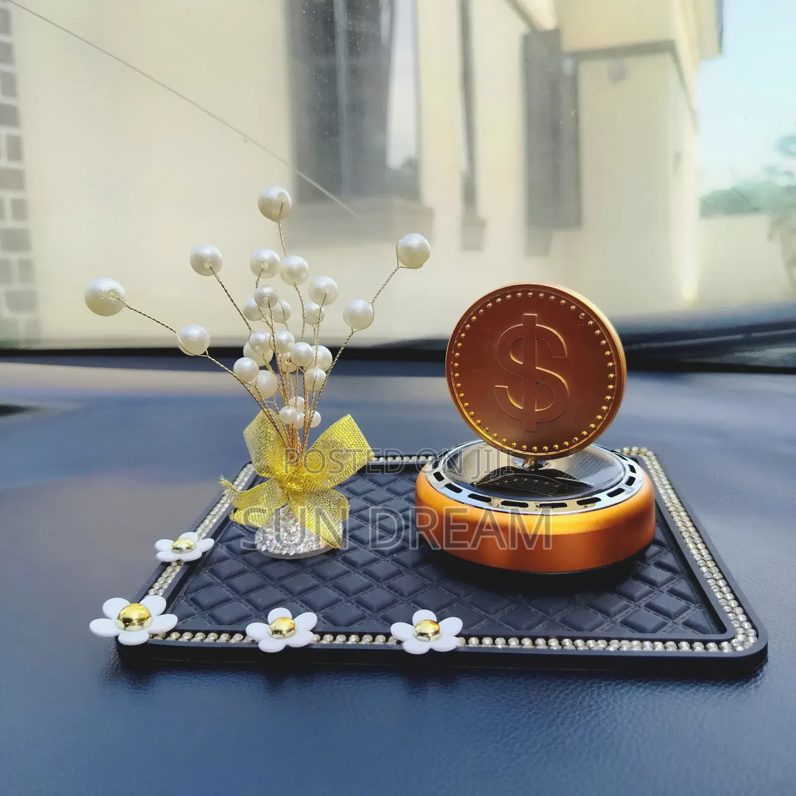 Car Ornaments Car Accessories Home Decoration Solar Dollar Coin
