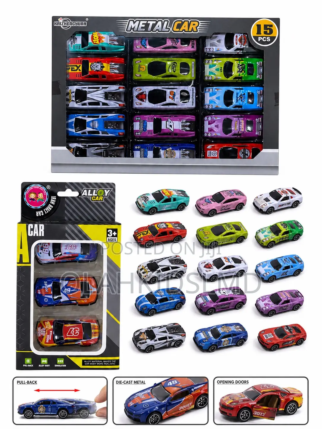 Metal Alloy Pull-Back Race Cars – 15pcs Diecast Set