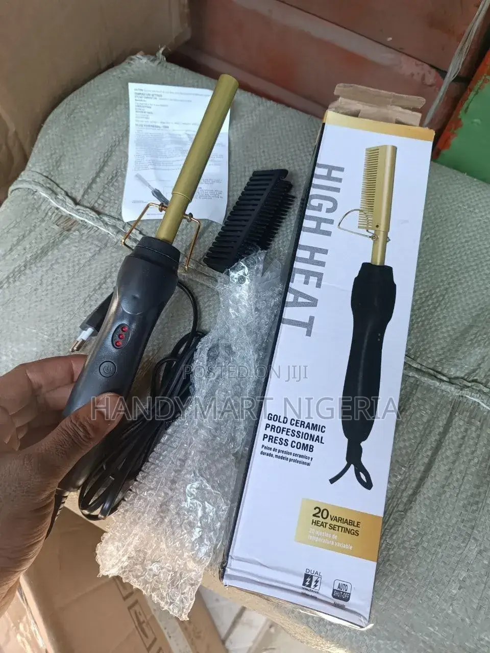 Gold Ceramic Professional Press (Hot) Comb