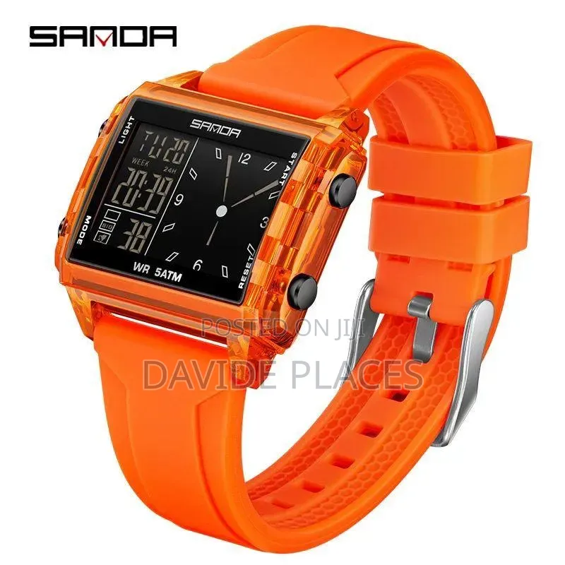 Original Sanda Dual Display Sport Unisex Rubber Wristwatch