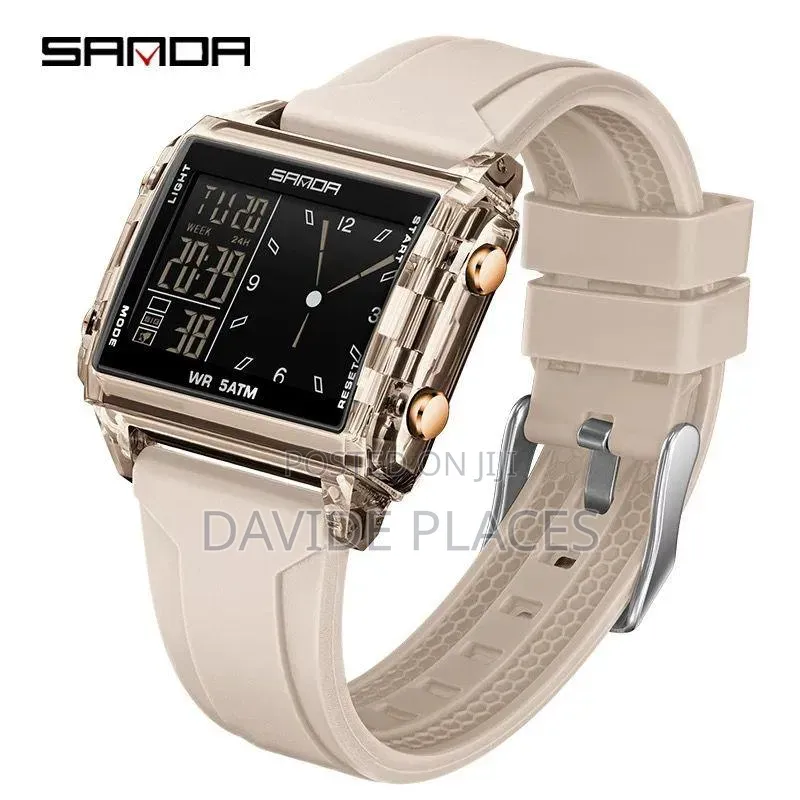 Original Sanda Dual Display Sport Unisex Rubber Wristwatch