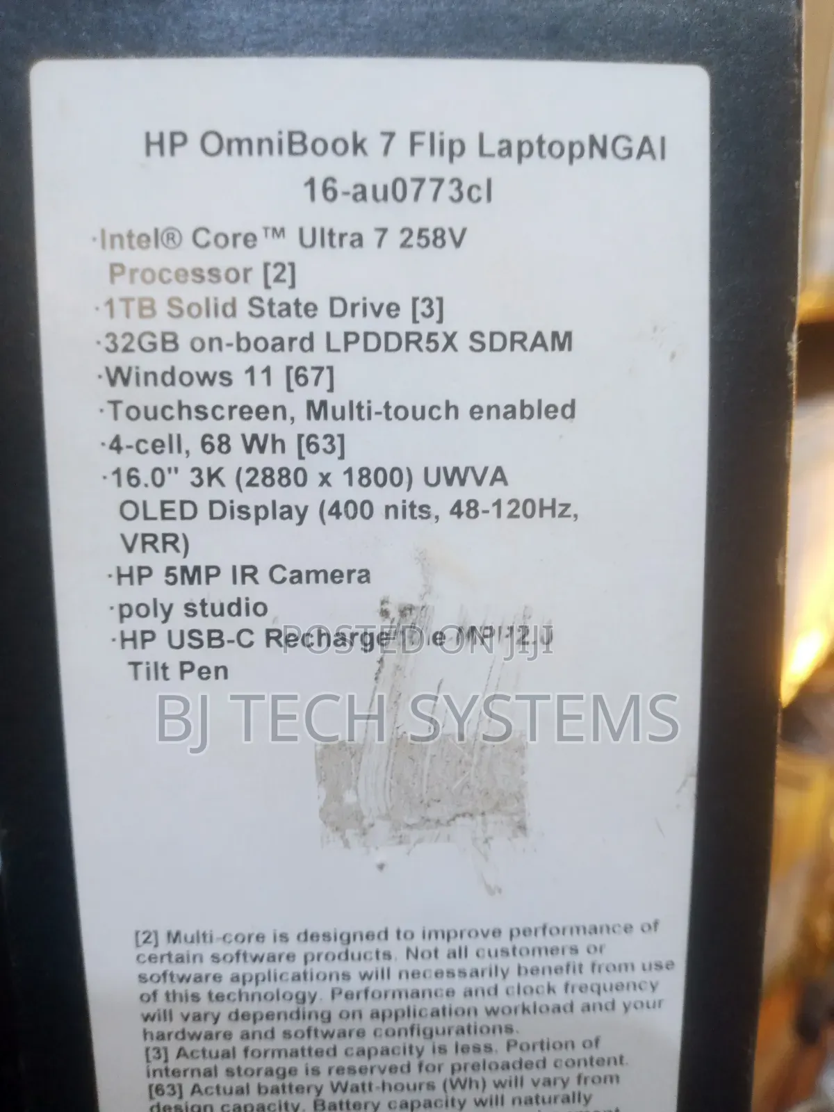 New Laptop HP OmniBook 7 16" 32GB Intel Core Ultra 7 SSD 1T