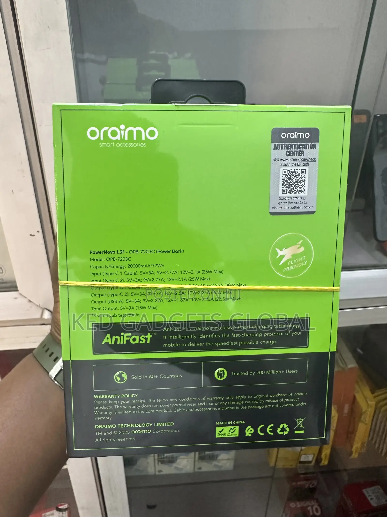 Oriamo 20,000mah Power Bank