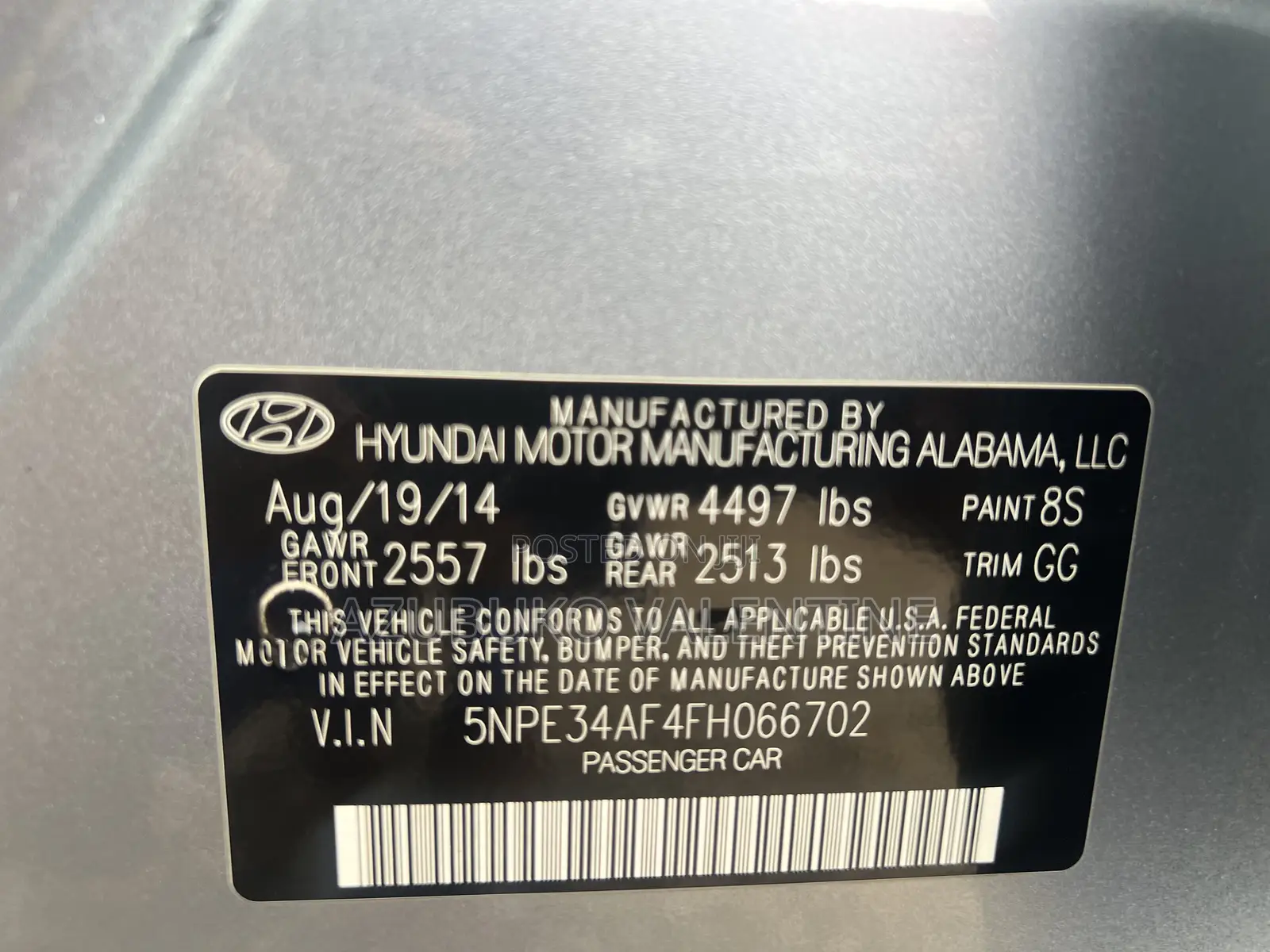 Hyundai Sonata Limited 4dr Sedan (2.4L 4cyl 6A) 2014 Gray