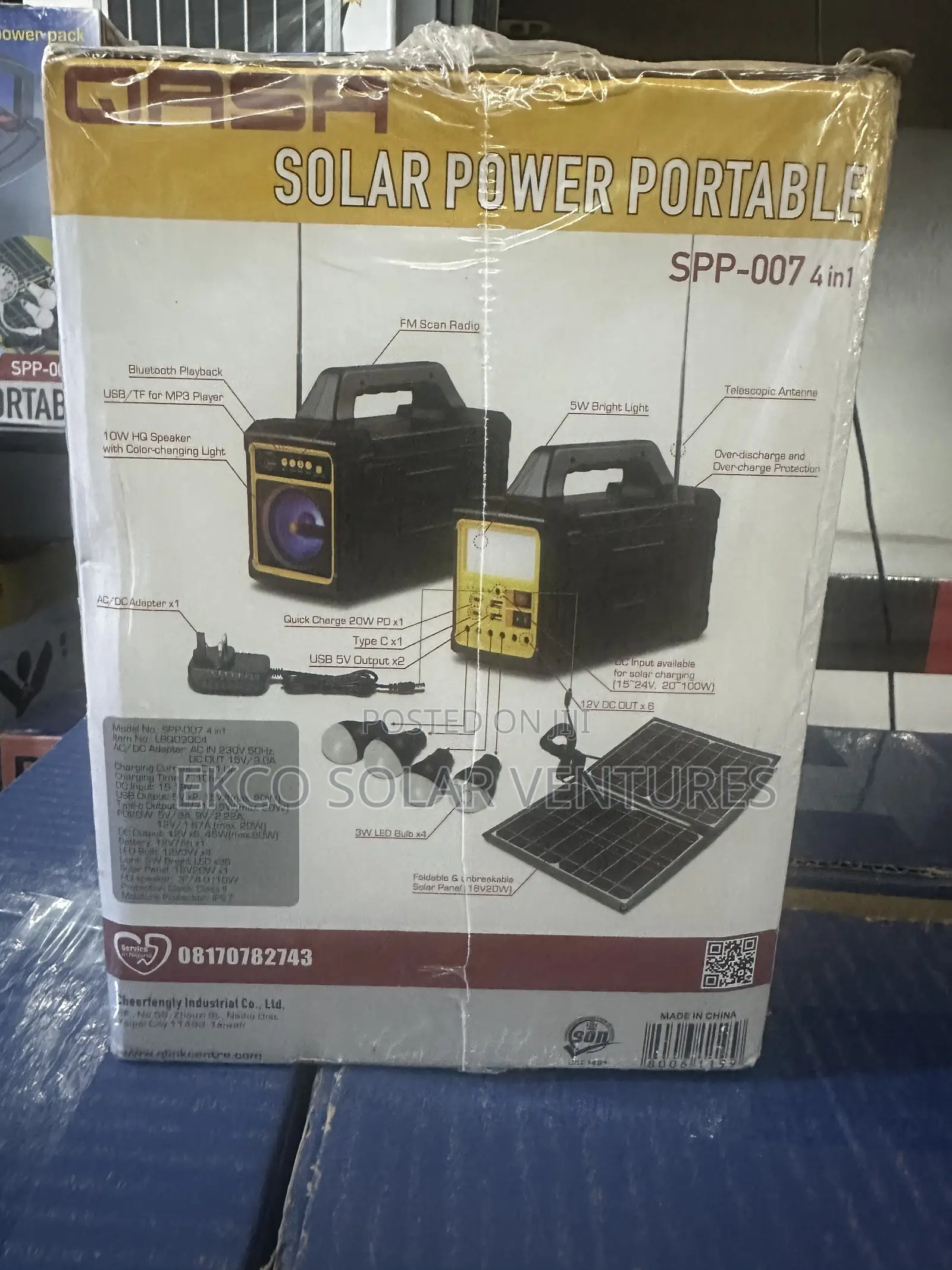 Qasa Spp-007 4-in-1 Solar Power Portable Generator